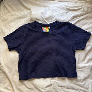 Big Bud Press Cropped Honeycomb Tee navy XS